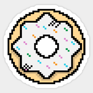 Cute Donut White - Pixel Icon Sticker